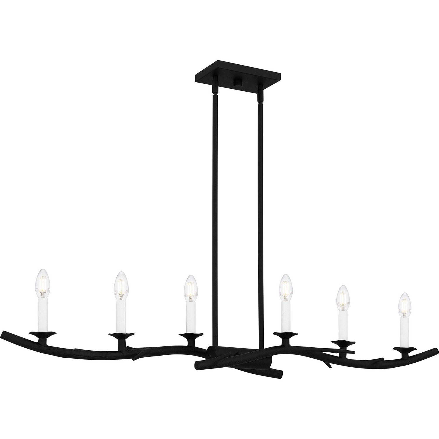 Earth Black Six Light Linear Chandelier From The Oakley Collection