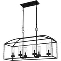 Earth Black Six Light Outdoor Linear Chandelier From The Thatcher Collection