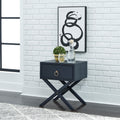 Midnight Wire Brushed Denim 1 Drawer Accent Table