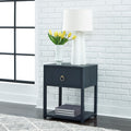 Midnight Wire Brushed Denim 1 Shelf Accent Table