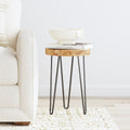 Carbon Loft Julia Brown Teakwood Round Accent Table
