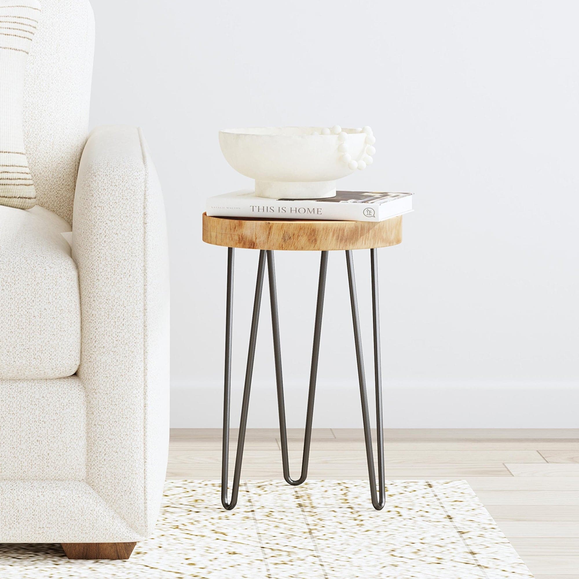 Carbon Loft Julia Brown Teakwood Round Accent Table