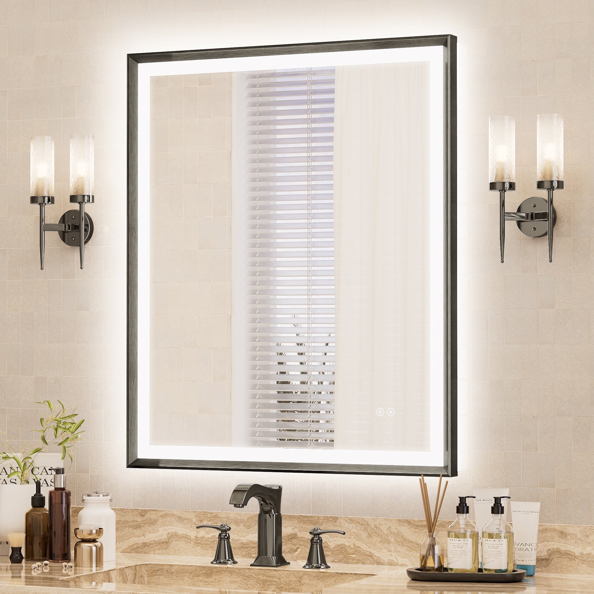 Easy Install Bathroom Mirror Tempered Glass Wall Led Mirror