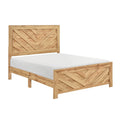 Eby Full Panel Bed Chevron Design 3D Texture Light Natural Brown