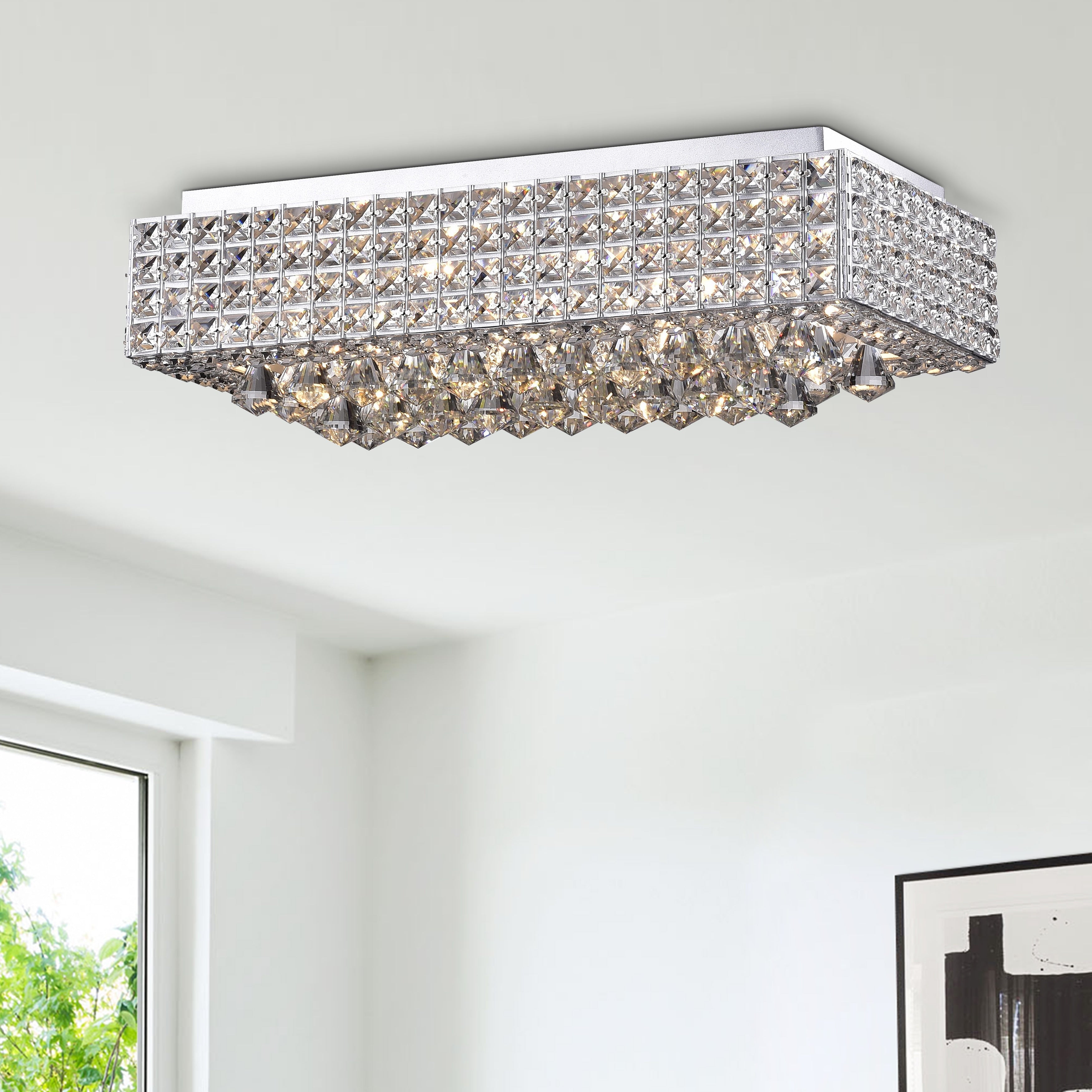 Echion 8 Light Chrome Flush Mount