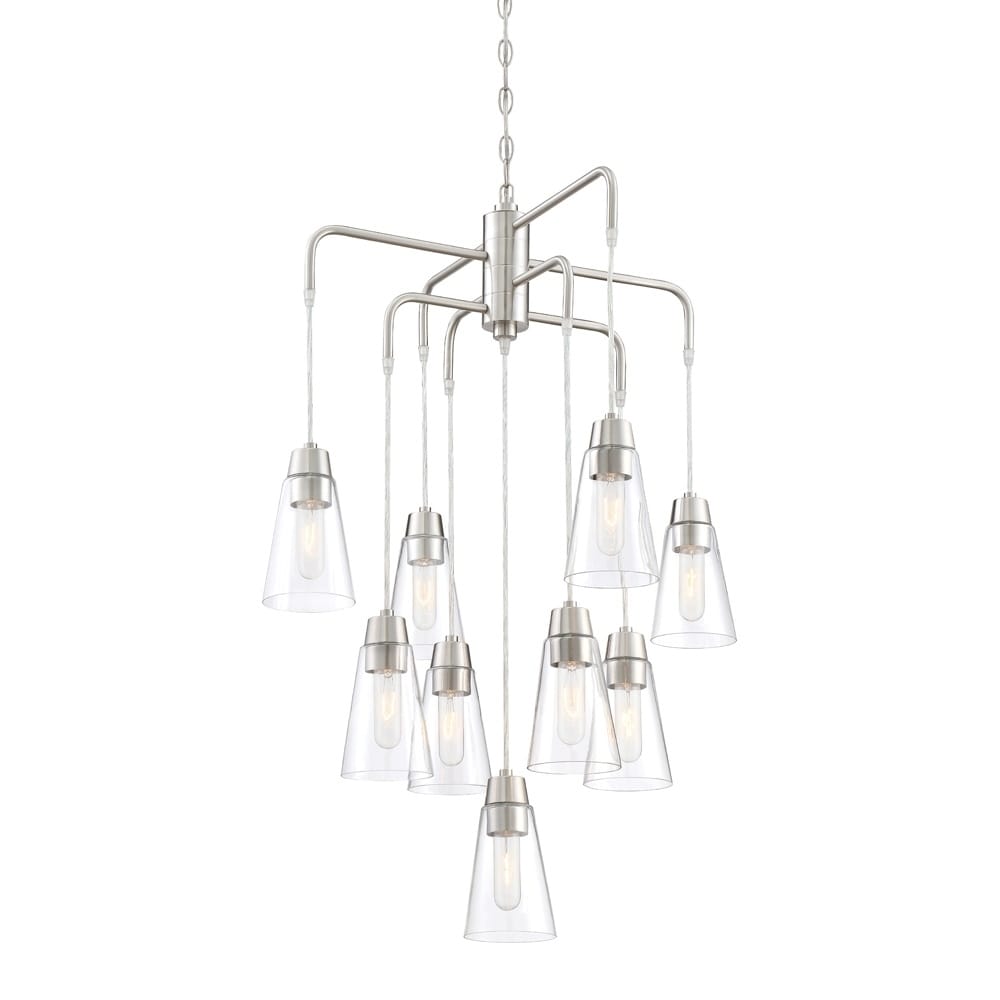 Echo 9 Light Chandelier Satin