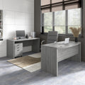 Office By Kathy Ireland Echo Bow Front Desk And Credenza With Mobile File Cabinet