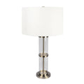 Echo Brushed Nickel Table Lamp With On Off Switch Clear Glass Body Metal Base