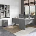 Office By Kathy Ireland Echo L Shaped Bow Front Desk With Mobile File Cabinet