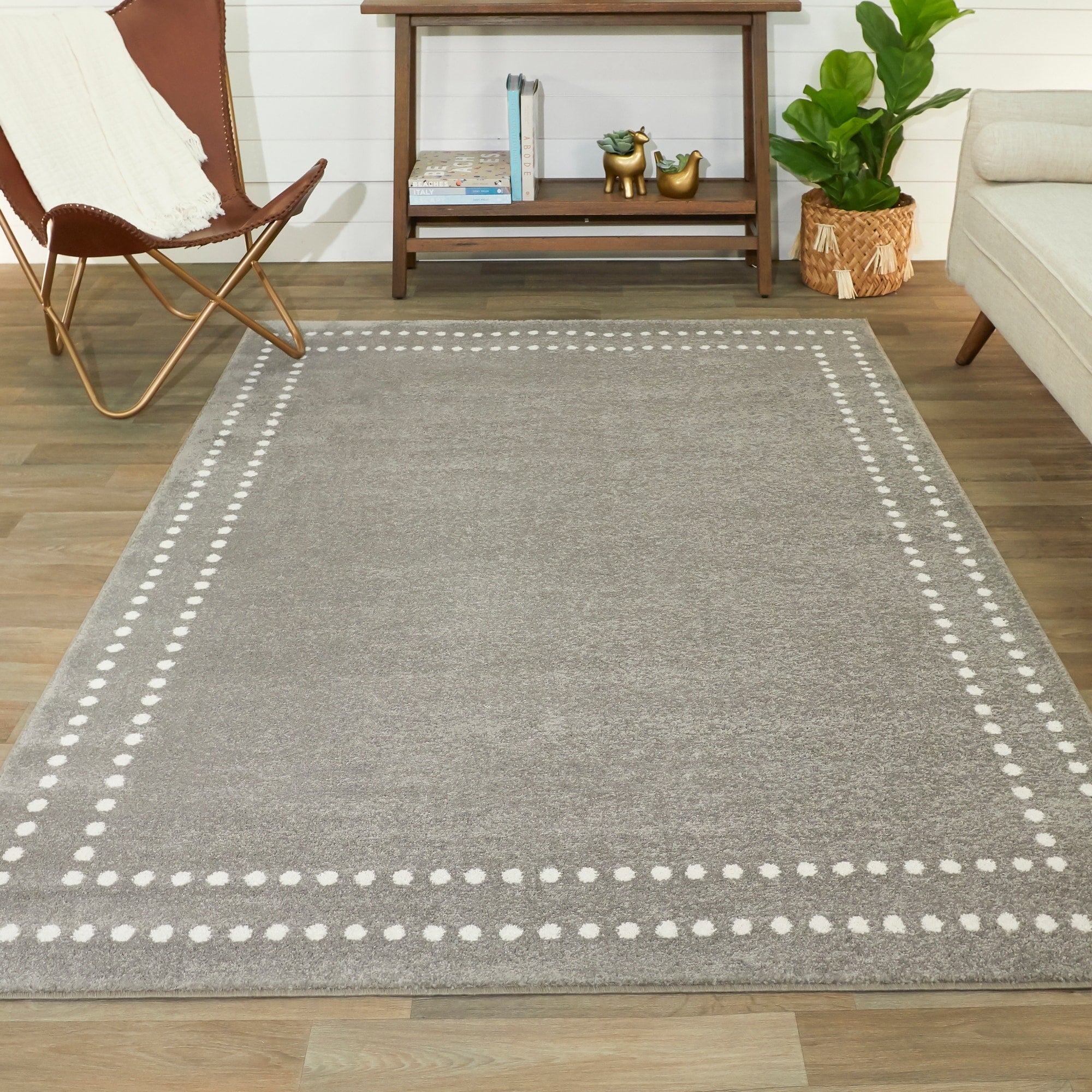Eckert Dot Border Area Rug