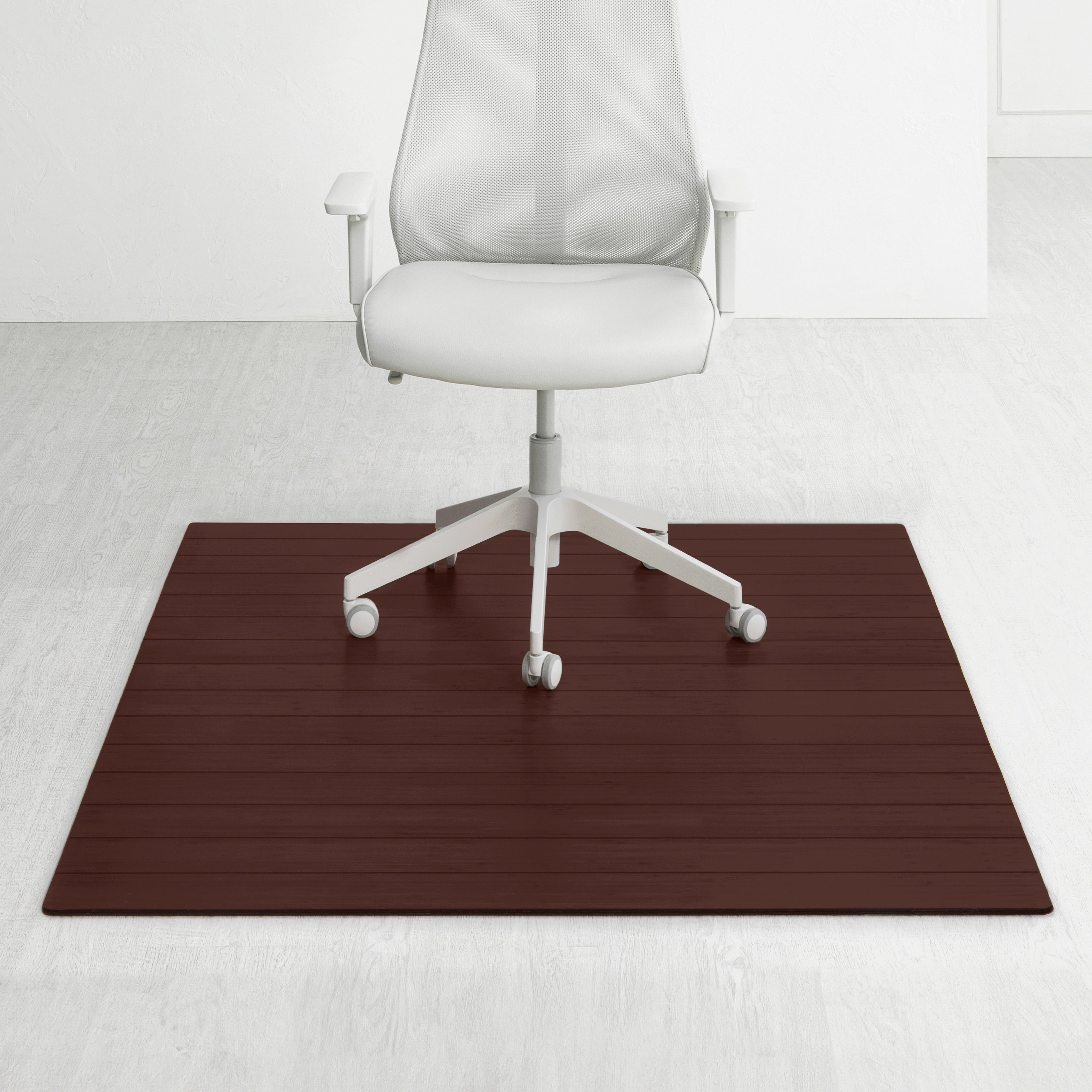 Eco Bamboo Deluxe Rectangular Cherry Chair Mat 60 X 48