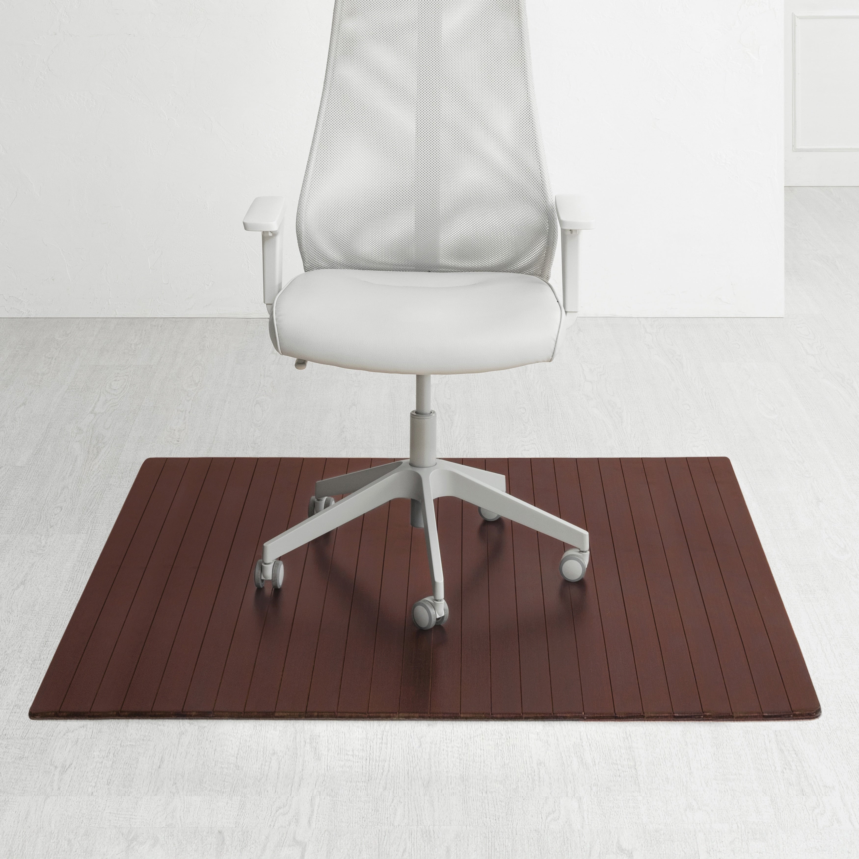 Eco Bamboo Standard Rectangular Cherry Chair Mat 52 X 48