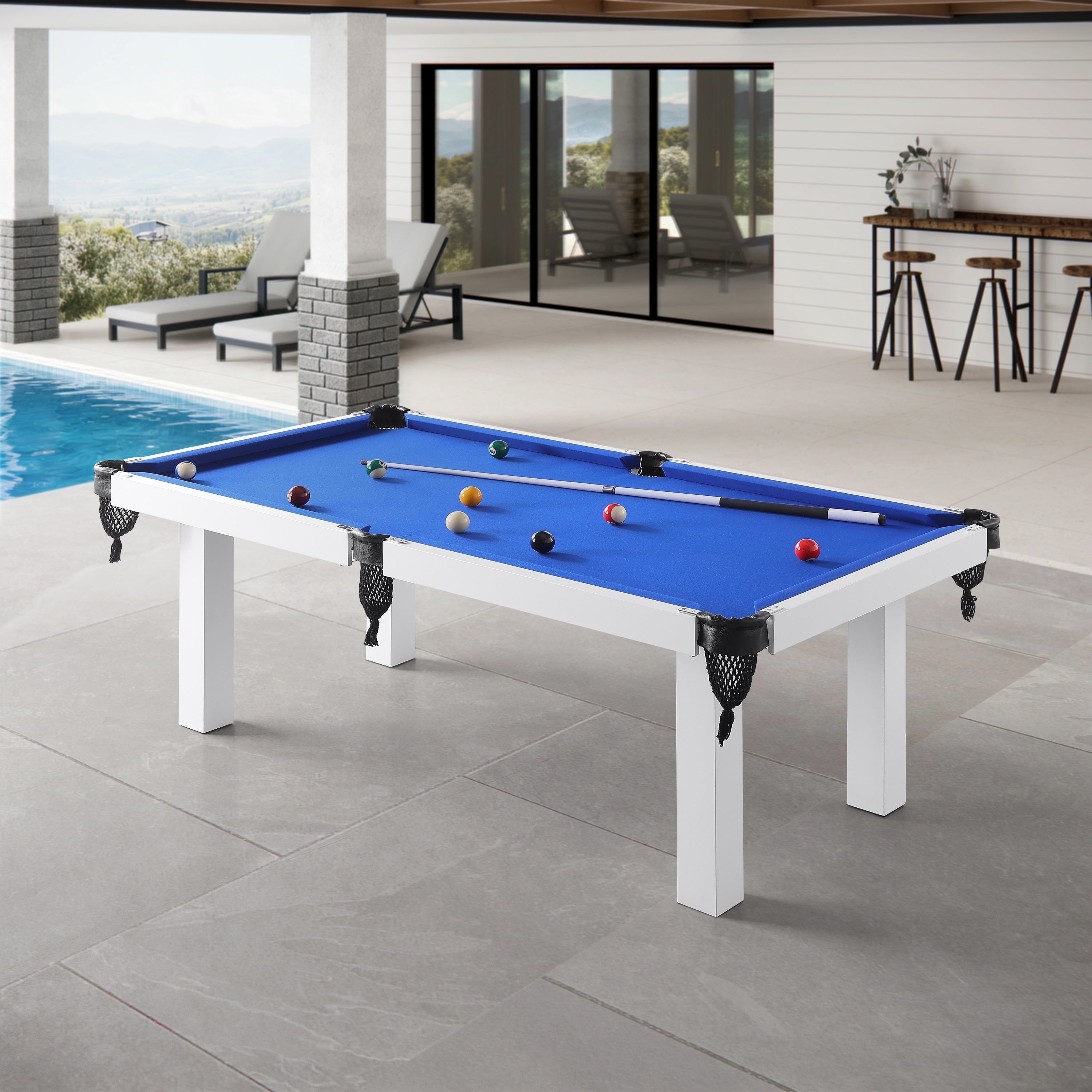 Eco Pro Outdoor Indoor Slate Pool Table With Pro Accessories 7Ft