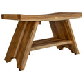 35 Extended Length Ecodecors Earthyteak Serenity Shower Bench With Extra Large Storage Shelf Earthyteak Finish