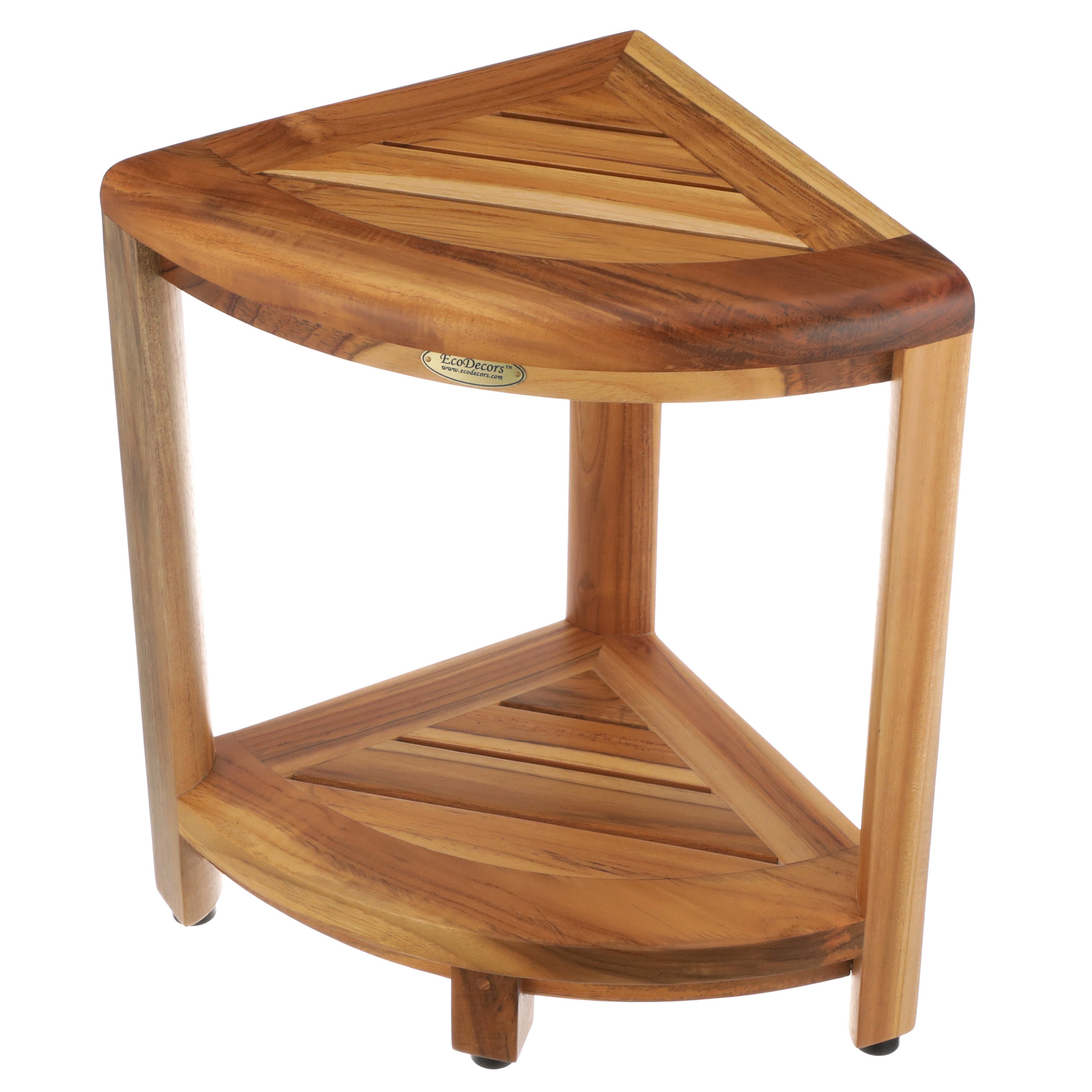 Corner Teak Shelf Ecodecors Earthyteak Oasis 2 Tier With Storage Shelf Earthyteak Finish