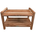29 Ecodecors Earthyteak Eleganto Teak Shower Bench With Organization Shelf And Liftaide Arms In Earthyteak Finish