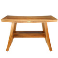 28 Extended Length Ecodecors Earthy Solid Teak Satori Teak Shower Bathroom Bench With Storage Shelf Earthyteak Finish