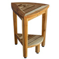 Compact Teak Corner Stool Ecodecors Earthyteak Oasis Solid Teak Shaving Stool With Earthyteak Finish