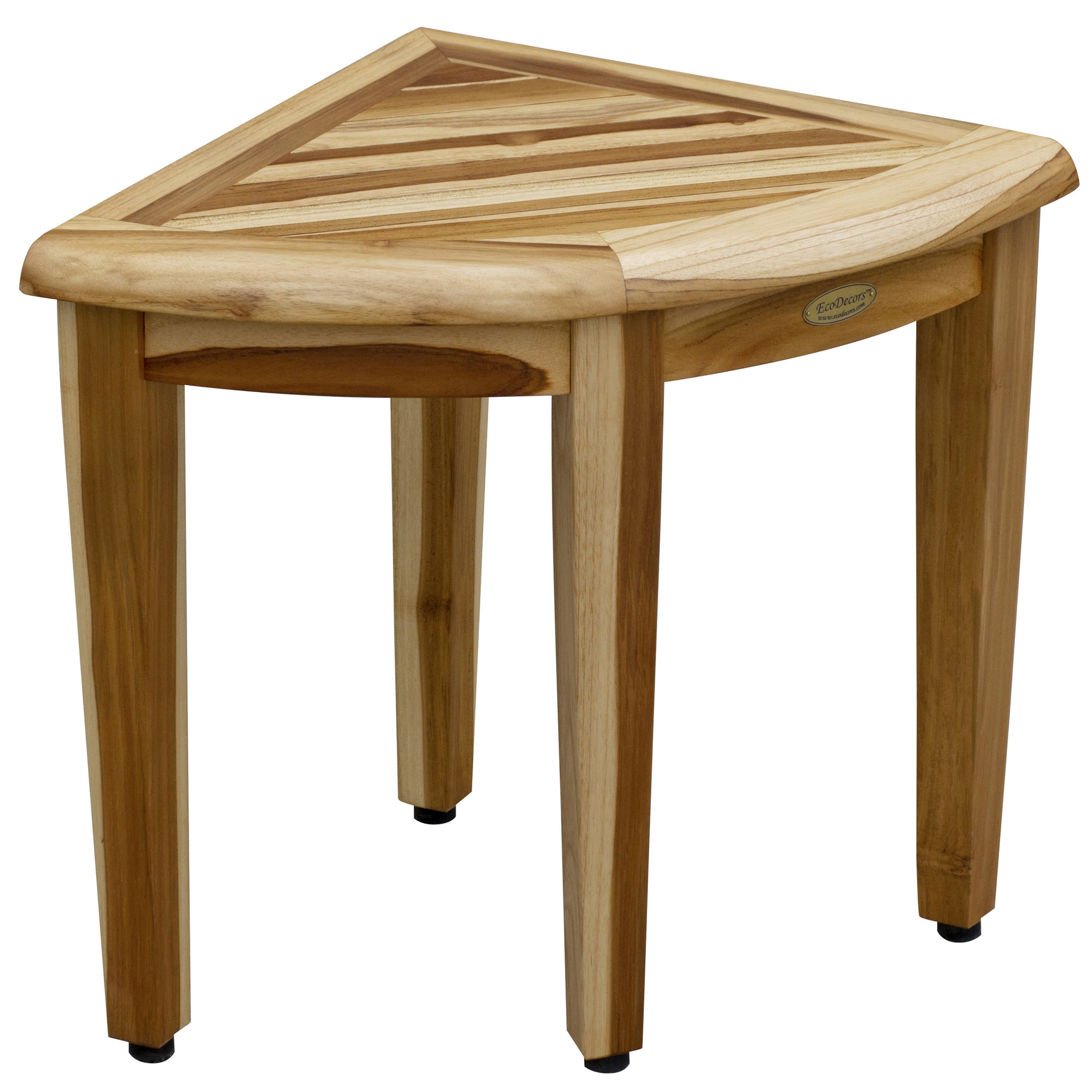 Compact Corner Teak Shower Seat Shaving Stand Ecodecors Earthyteak Oasis Earthyteak Finish