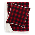 Eddie Bauer Cabin Plaid Red Sherpa Throw And Pillow Set