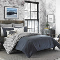 Eddie Bauer Kingston Charcoal Cotton And Flannel Reverse Comforter Set
