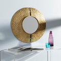 Edel Hammered Golden Oval 23X28 Mirror 28 H X 23 W