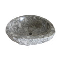Eden Bath Rustic Grigio Marble Sink With Rough Exterior Grey