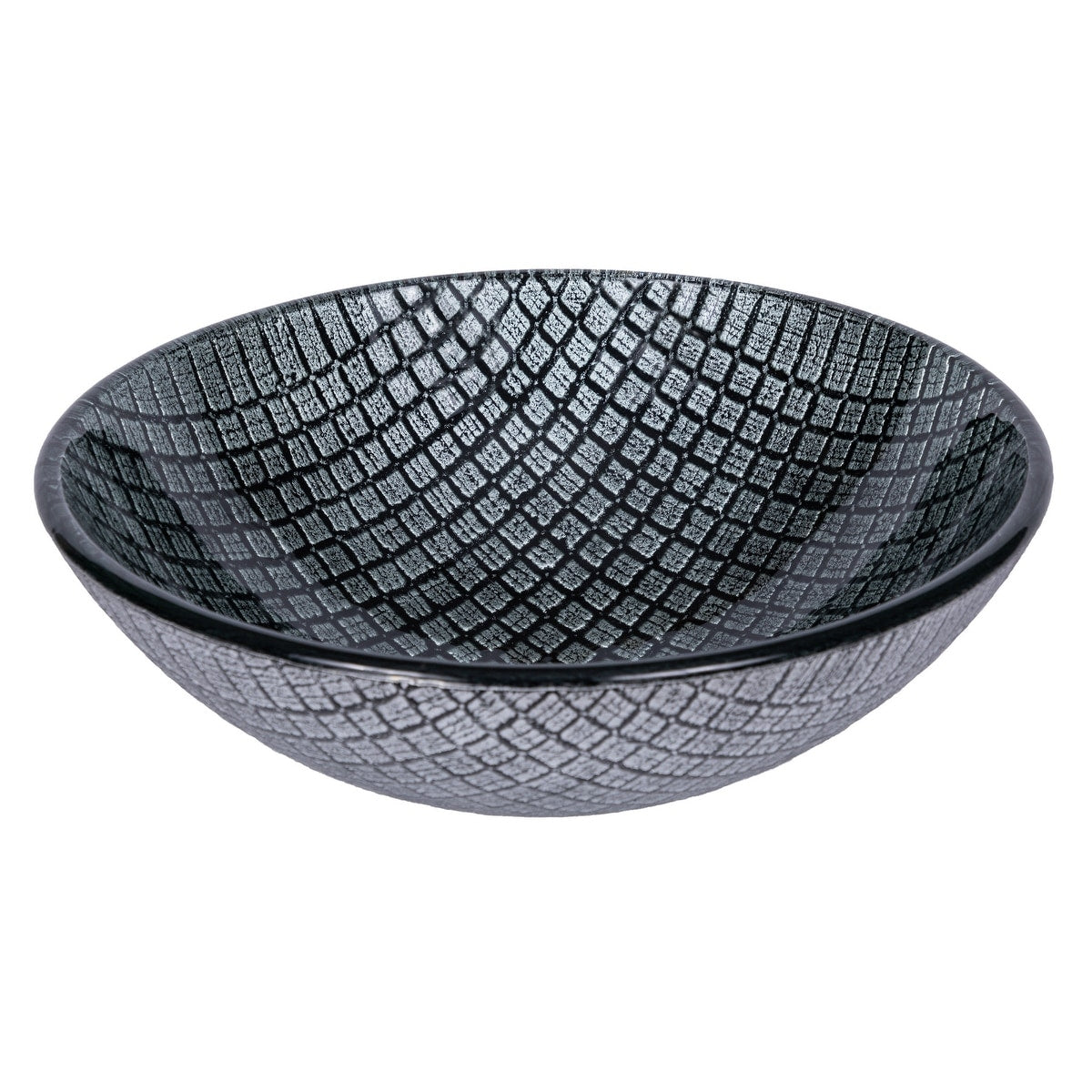 Eden Bath Silver Squares Glass Vessel Sink