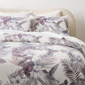 Eden Off White and Smoked Mauve Linen King Pillow Shams Set of 2