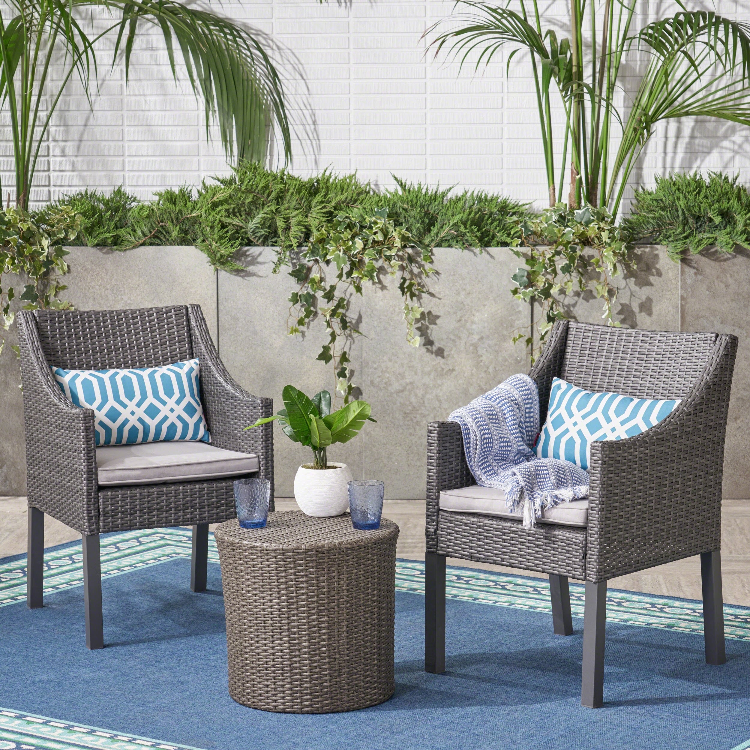 Edenborn Outdoor 3 Piece Chat Set By Christopher Knight Home