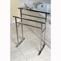 European Pedestal Satin Nickel Bath Towel Rack