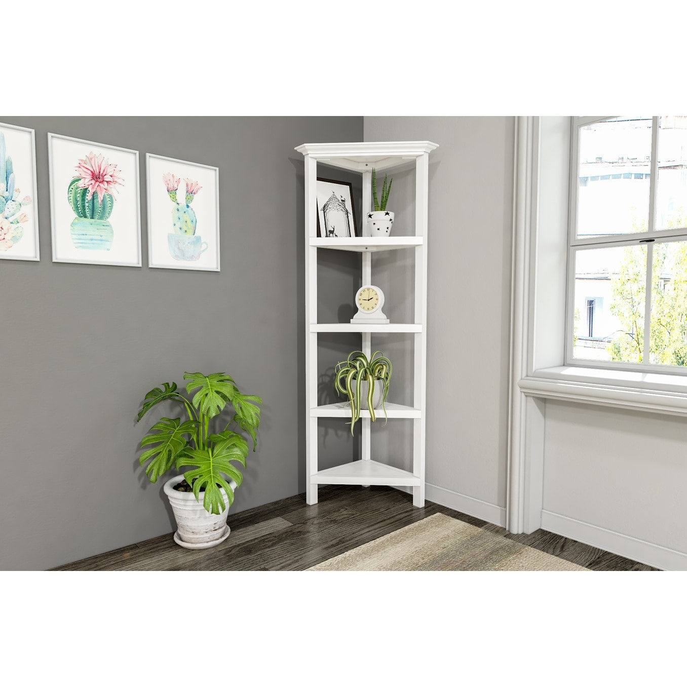 Newridge 4 Tier Corner Bookcase