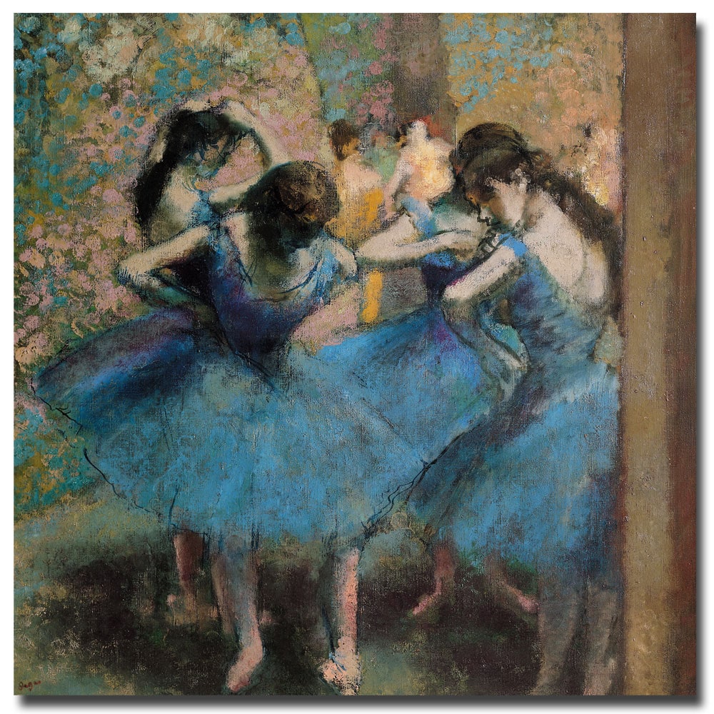 Edgar Degas Dancers In Blue 1890 Canvas Art Multi