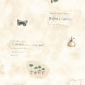 Edgewater Butterfly Script Wallpaper In Tan Grey Blue Green Red And Beige