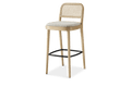 Edith Cane Bar Stool, White Wash