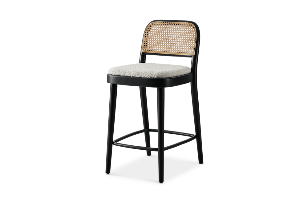 Edith Cane Counter Stool, Black