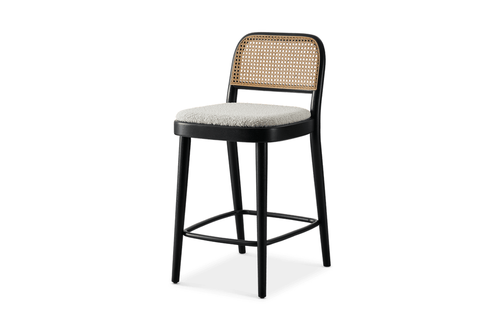 Edith Cane Counter Stool, Black