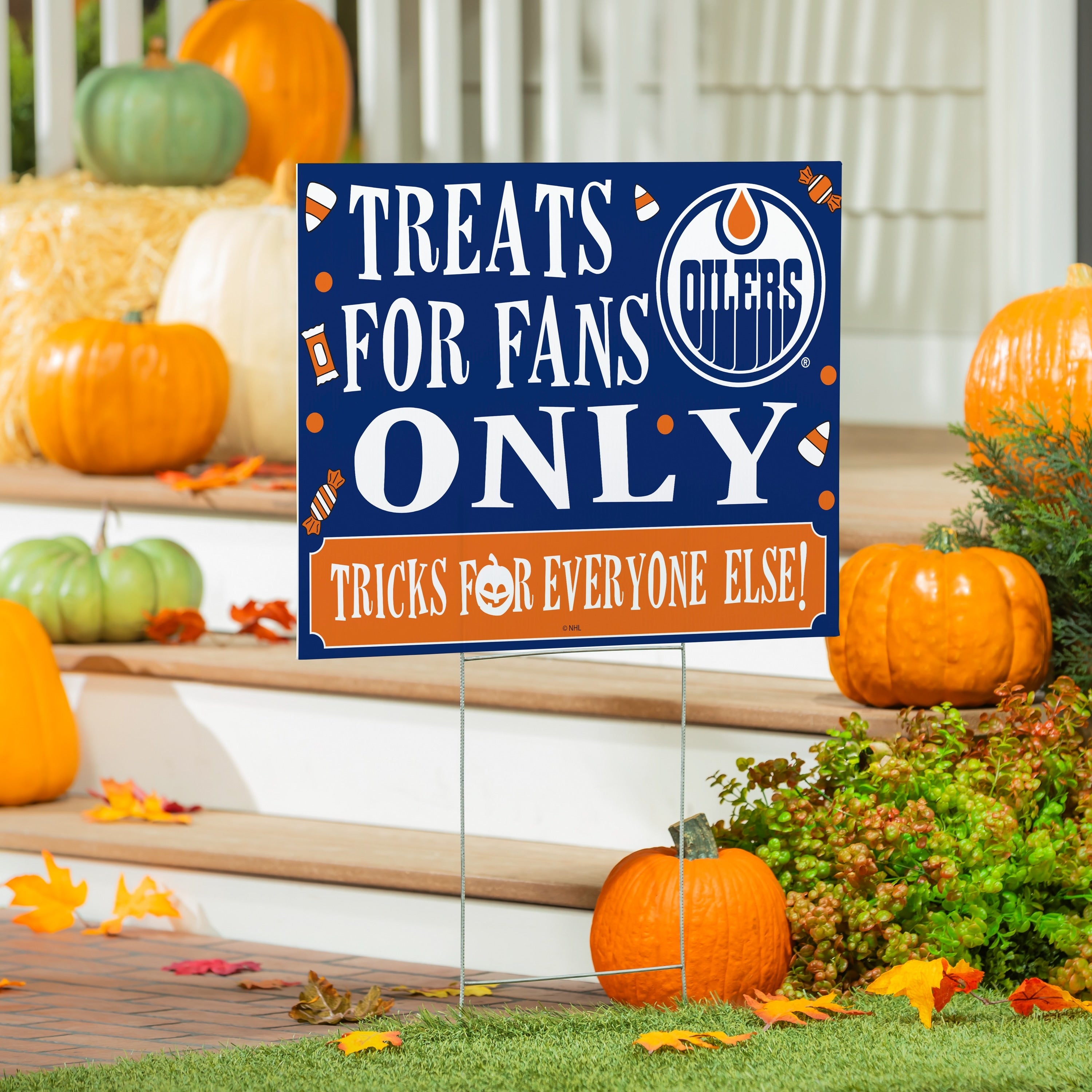 Edmonton Oilers Yard Sign Halloween Treats For Fans