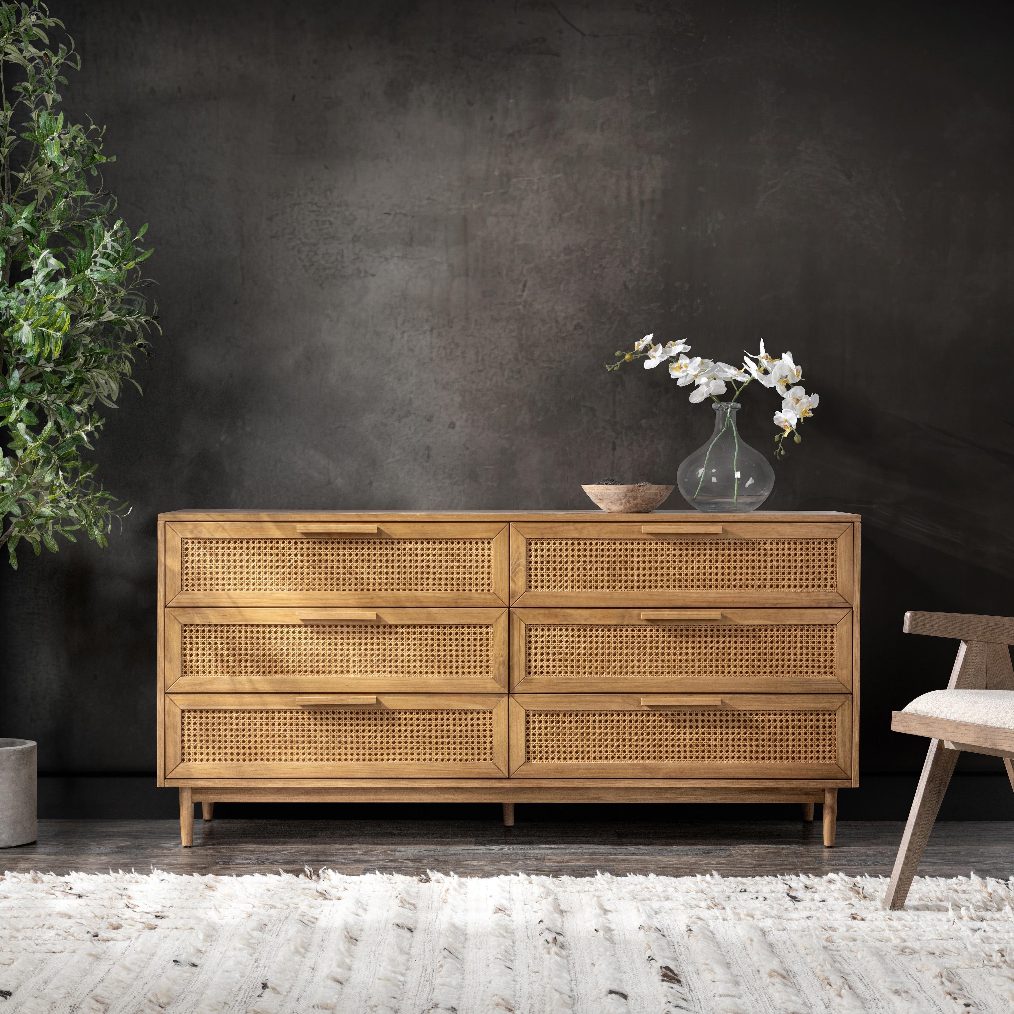 Edris 6 Door Wood Dresser