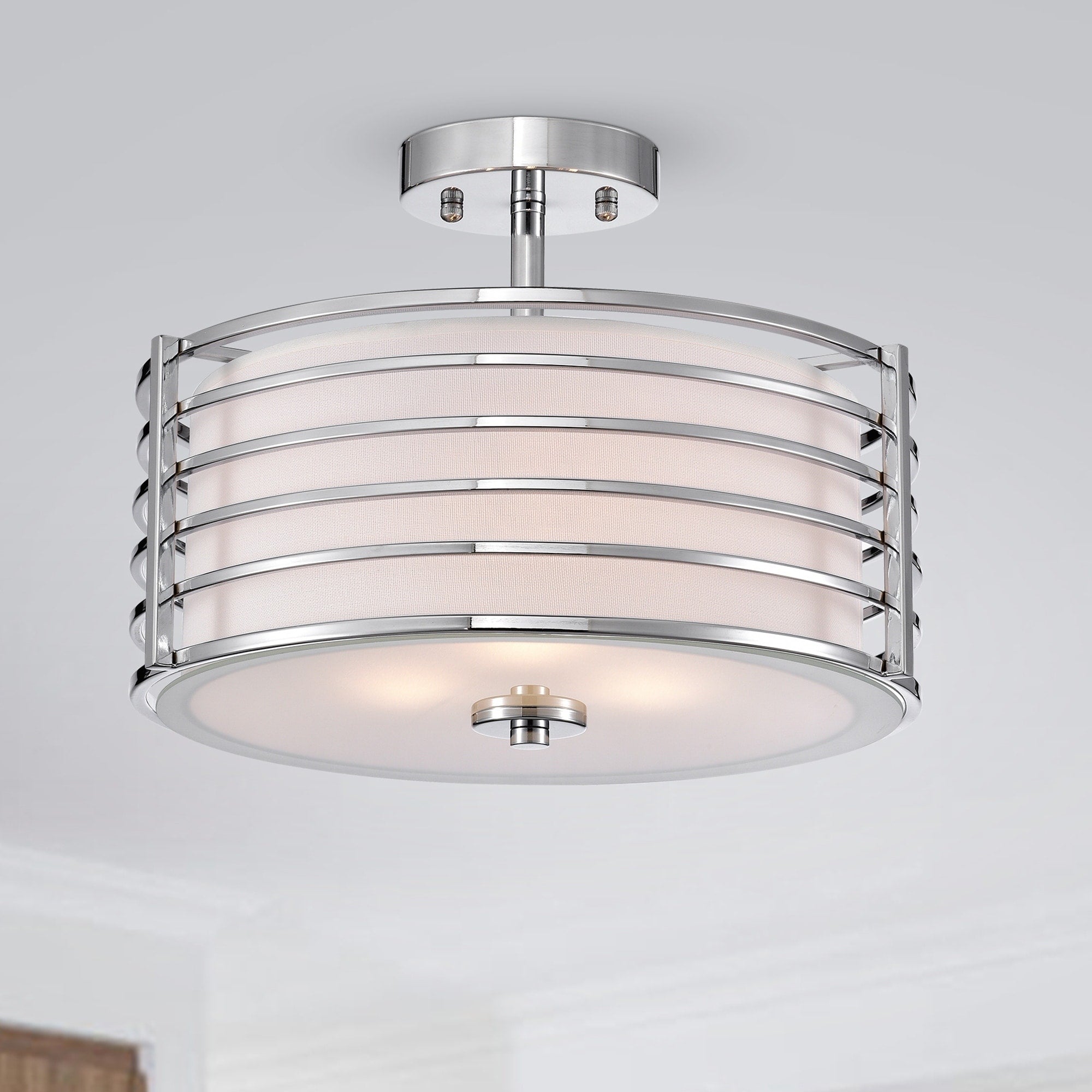 Edwin Semi Flush Mount 14 Inch Chandelier