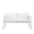 Efficiently Advantageous Upholstered Anodized Aluminum Sofa White