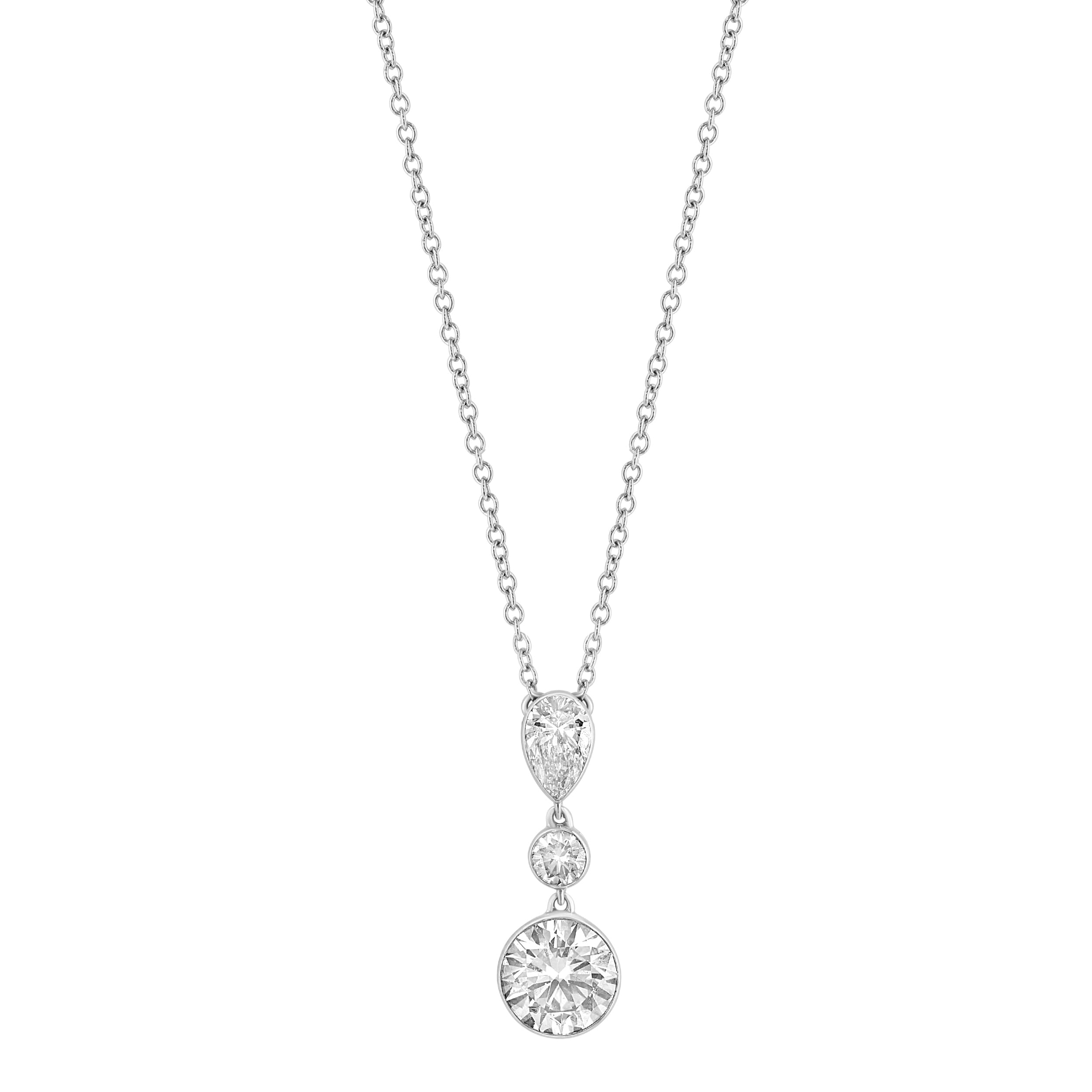 Effy 14K White Gold Lab Grown Diamond Drop Necklace