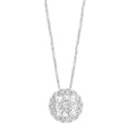 Effy 14K White Gold Lab Grown Diamond Round Pendant Necklace