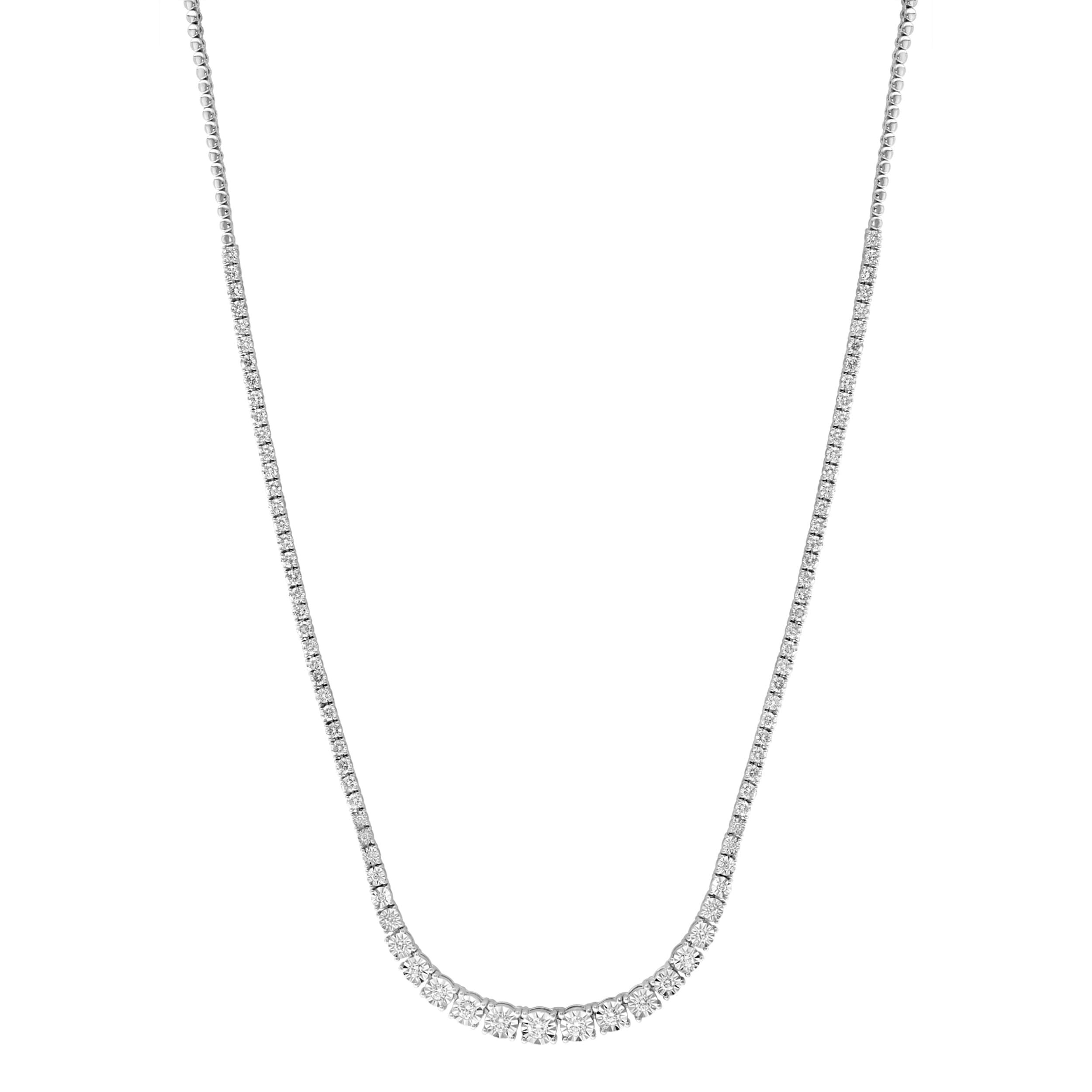 Effy 14K White Gold Lab Grown Diamond Tennis Necklace