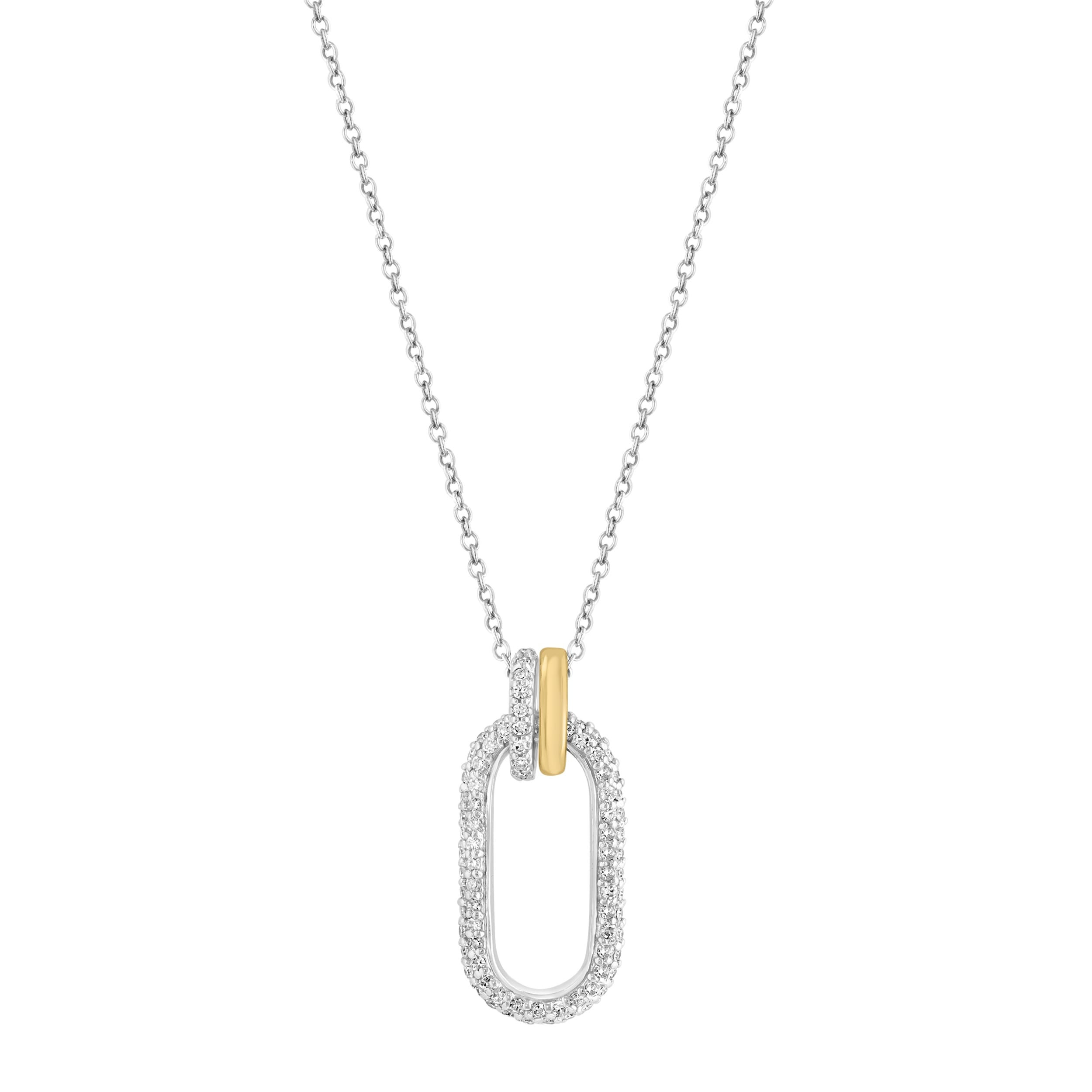 Effy 14K White Yellow Gold Diamond Pendant Necklace