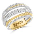 Effy 14K White Yellow Gold Diamond Statement Ring