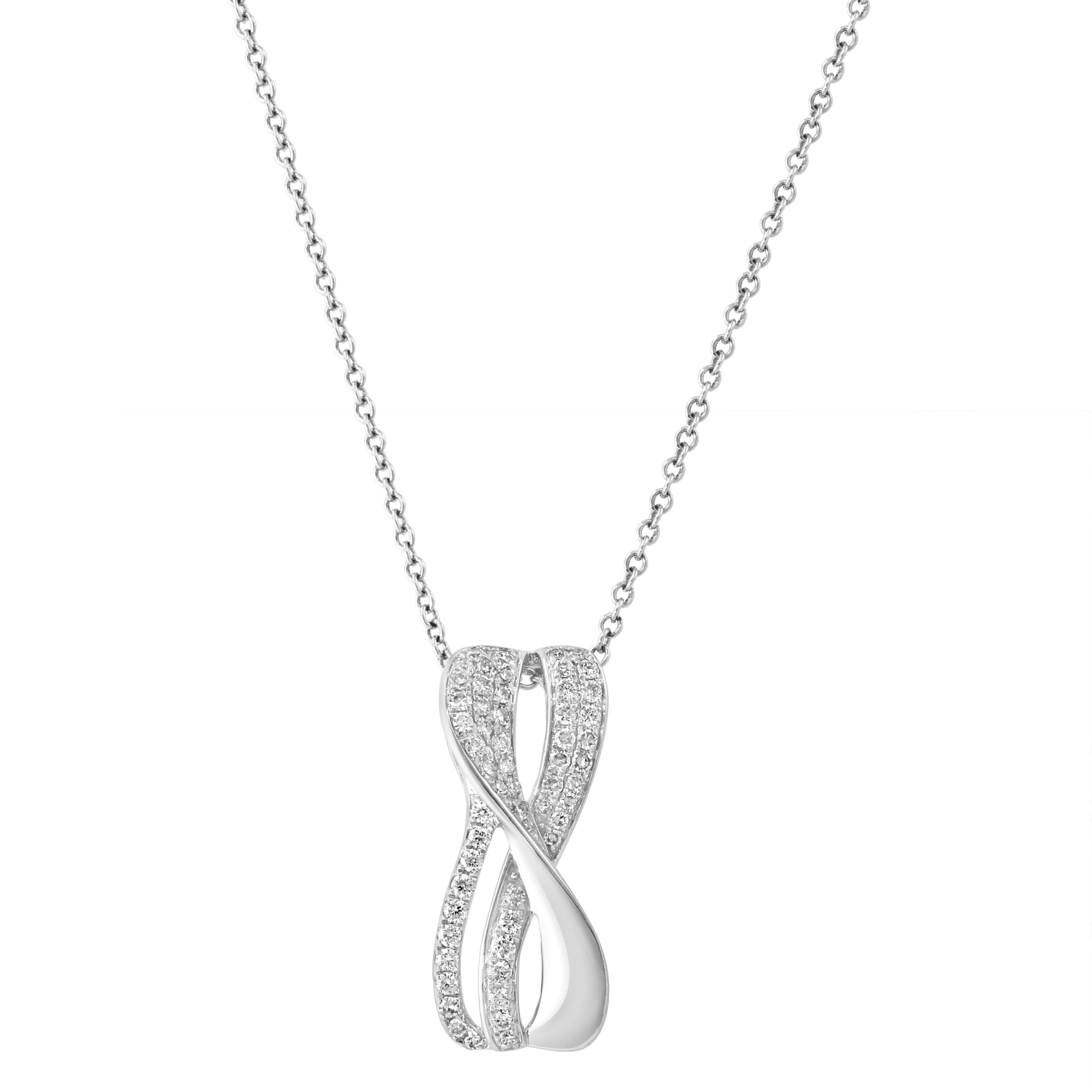 Effy 925 Silver Diamond Infinity Pendant Necklace