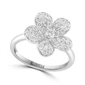 Effy 925 Sterling Silver Diamond Flower Ring