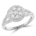 Effy 925 Sterling Silver Diamond Statement Ring