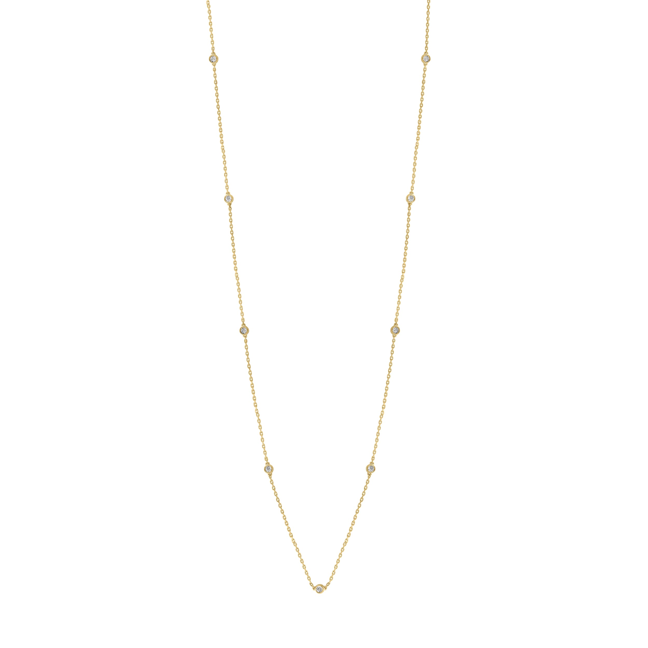 Effy Gold Over 925 Silver Diamond Station Necklace